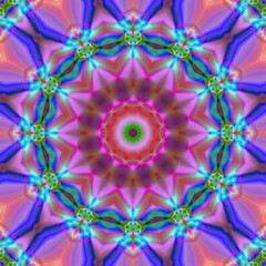 Fototapeta na wymiar Infinite, intricate patterns of light creating a mesmerizing kaleidoscope of color and form. Colorful Shiny and Hypnotic Kaleidoscope