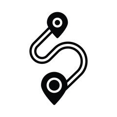 Distance icon isolate white background vector stock illustration