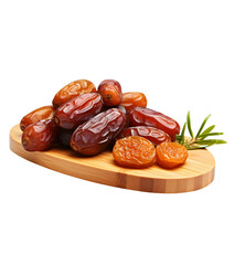 Pile of tasty dry dates leaf isolated on png background. Arabic food