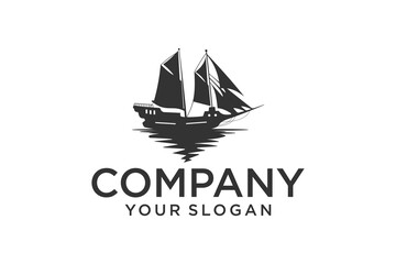 Center Console Boat Logo. A unique and fresh center console boat with splashes of water inside. Modern sailboat sailing ship on Sea Ocean Wave, minimalist sailboat vector logo design template