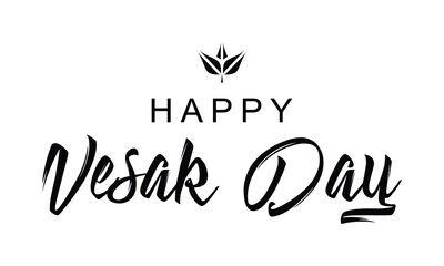 Happy vesak day typography text lettering buddha purnima vector illustration