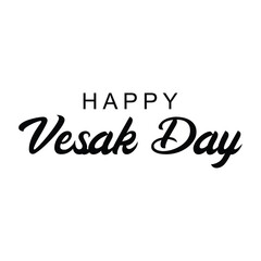 Happy vesak day typography text lettering buddha purnima vector illustration