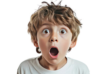 Surprised Boy Isolated on Transparent Background