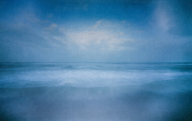 The North Sea photographed with a wooden pinhole camera, captured analogue on film. Long exposure...