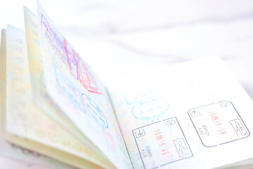 日本のパスポートの査証（ビザ）のページ
