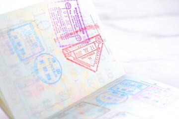 Fototapeta na wymiar 日本のパスポートの査証（ビザ）のページ 