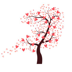 love tree with hearts