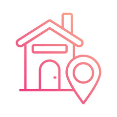 Home Location icon isolate white background vector stock illustration