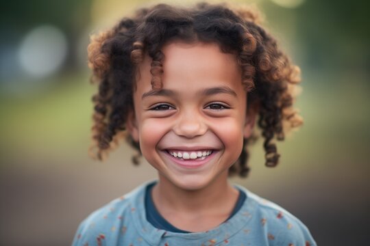 child in a dimpled smile headshot