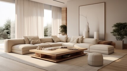 Modern Elegant Living Room Bathed in Natural Light