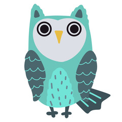 owl Illustration of cute animal cartoon characters in the forest