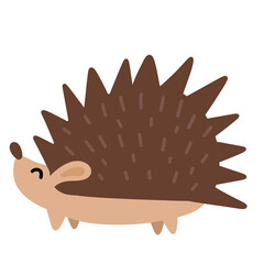 hedgehog Illustration of cute animal cartoon characters in the forest