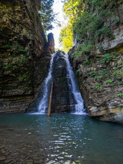 Naklejka premium Cascade of the Bukhtivets waterfall