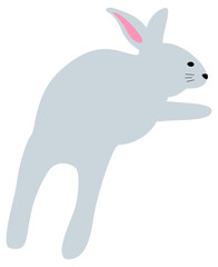 Cute bunny animal illustration. Happy Easter day concept. Design for greeting card, banner and poster.