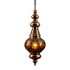 Hanging Arabic Lamp Isolated on Transparent Background - obrazy, fototapety, plakaty