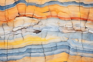 closeup of geological strata in canyon cliff face - obrazy, fototapety, plakaty