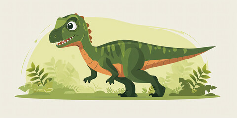 Friendly Green Dinosaur Illustration for Kids: A Colorful, Engaging, and Educational Image Perfect for Children’s Books, Wall Art, and Learning Materials