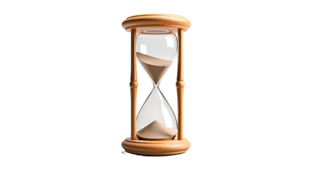 Hourglass on white background, sandglass 3d rendering