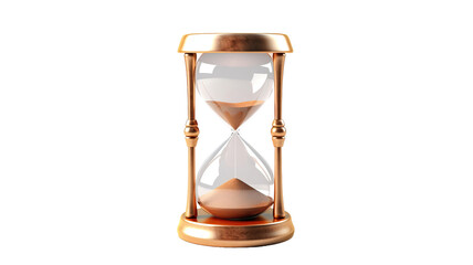 Hourglass on white background, sandglass 3d rendering