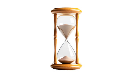Hourglass on white background, sandglass 3d rendering
