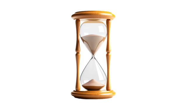 Hourglass on white background, sandglass 3d rendering