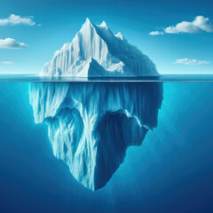 Tip of the iceberg. Hidden Challenges: The Iceberg Effect in Problem-Solving Background - obrazy, fototapety, plakaty