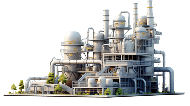 Factory. Isolated on white background. 3d illustration