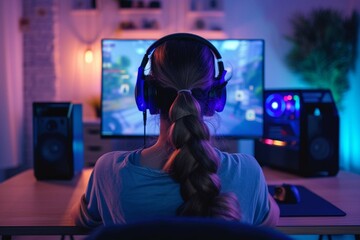 Sports and online gaming: Woman live streaming her video game session