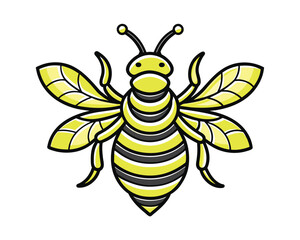 Yellow black bumblebee design hand drawn Vector