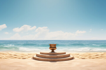 Tropical Beach Podium for Product Display