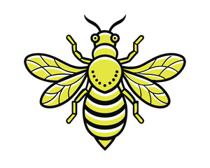 Yellow black bumblebee design hand drawn Vector