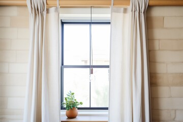 breezy linen curtains in stone window