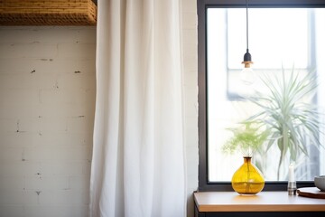 breezy linen curtains in stone window
