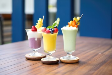 daiquiri trio sampler with different fruit flavors - obrazy, fototapety, plakaty