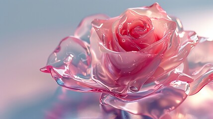 Intriguing 3D rose render, close-up, transforming traditional beauty into a visually engaging form