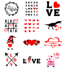 valentine's day svg bundle, Happy Valentine Day, 14 february, valentine t-shirt design, Valentine SVG files for Cricut, Vector Design