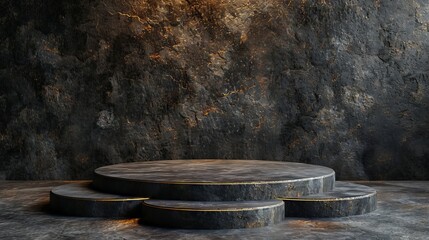 Realistic 3D stone theme podium for product display for products " ai generated "