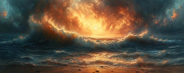 Sunset Surfing: A Wave of Love and Light Generative AI