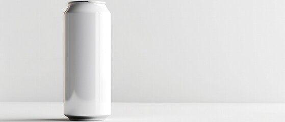 a white beer can mockup with no label - obrazy, fototapety, plakaty