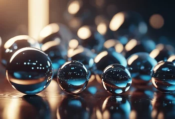 Foto op Canvas A 3D render of glass glossy spheres with reflects © ArtisticLens