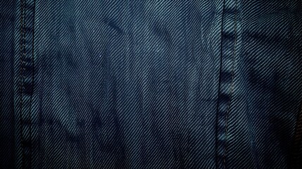 Blue jeans denim with stitches tissue texture background. Generative AI.