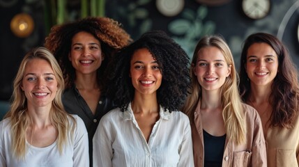 Obraz premium Diverse group of women smiling together