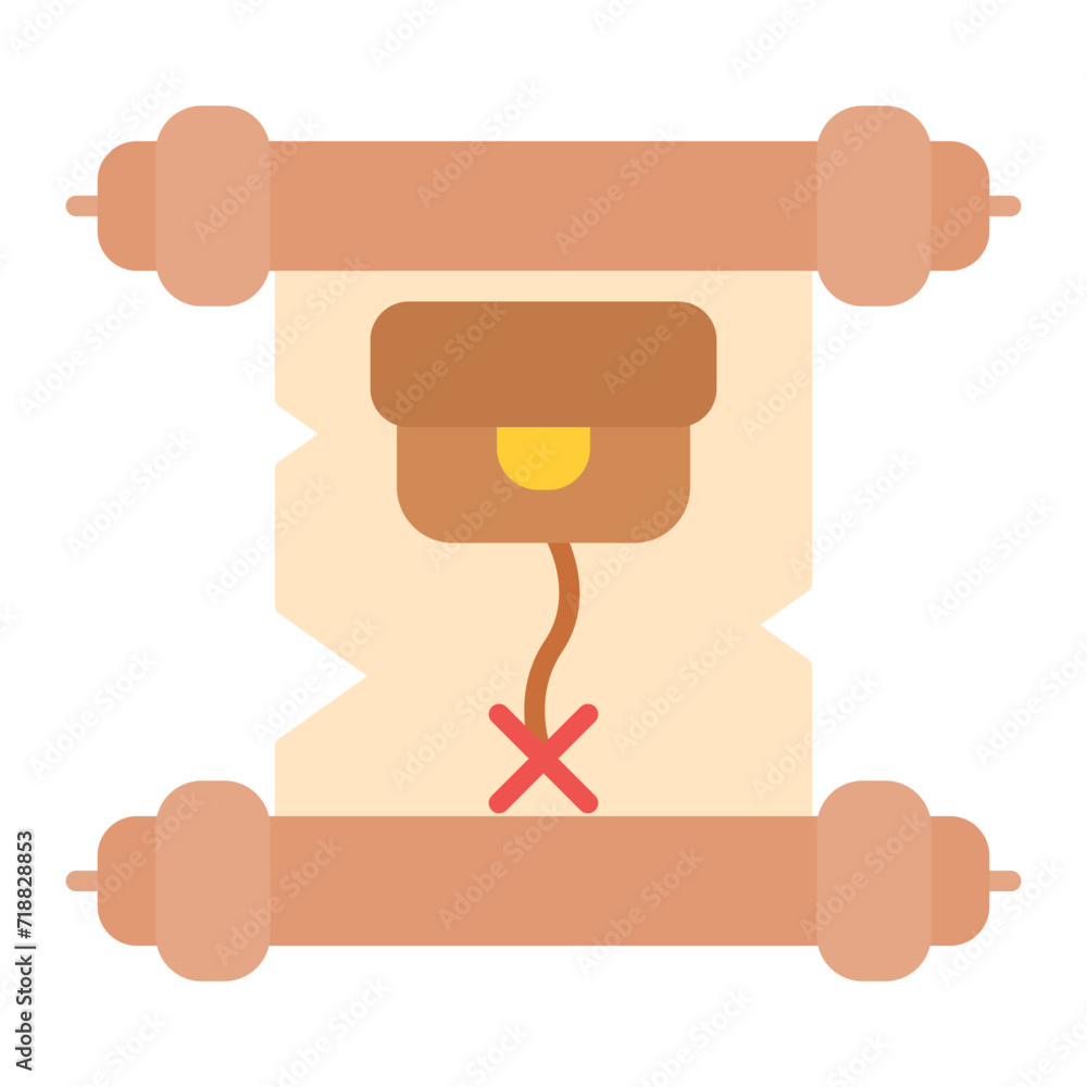 Poster treasure map icon vector image. can be used for in the wild.