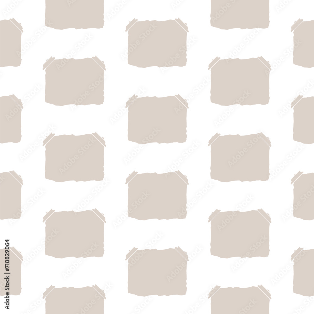 Poster note paper blank sign tag seamless pattern isolated on white background