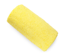One delicious cake roll isolated on white, top view