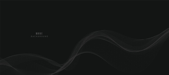black abstract background with waves