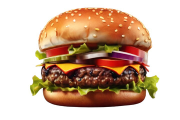 Bright hamburger without background