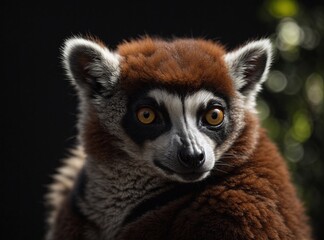 Fototapeta premium Studio Lemur Portrait in Black