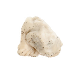 One tasty khinkali (dumpling) with spices isolated on white. Georgian cuisine