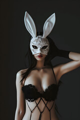 Sultry Rabbit Mask: Sexy and Mysterious Poster Girl